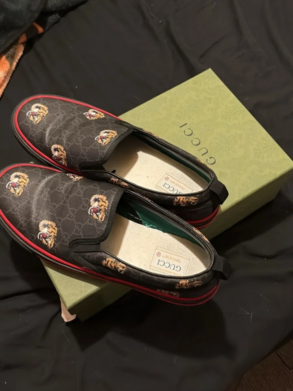 Gucci Tiger Head Slip Ons